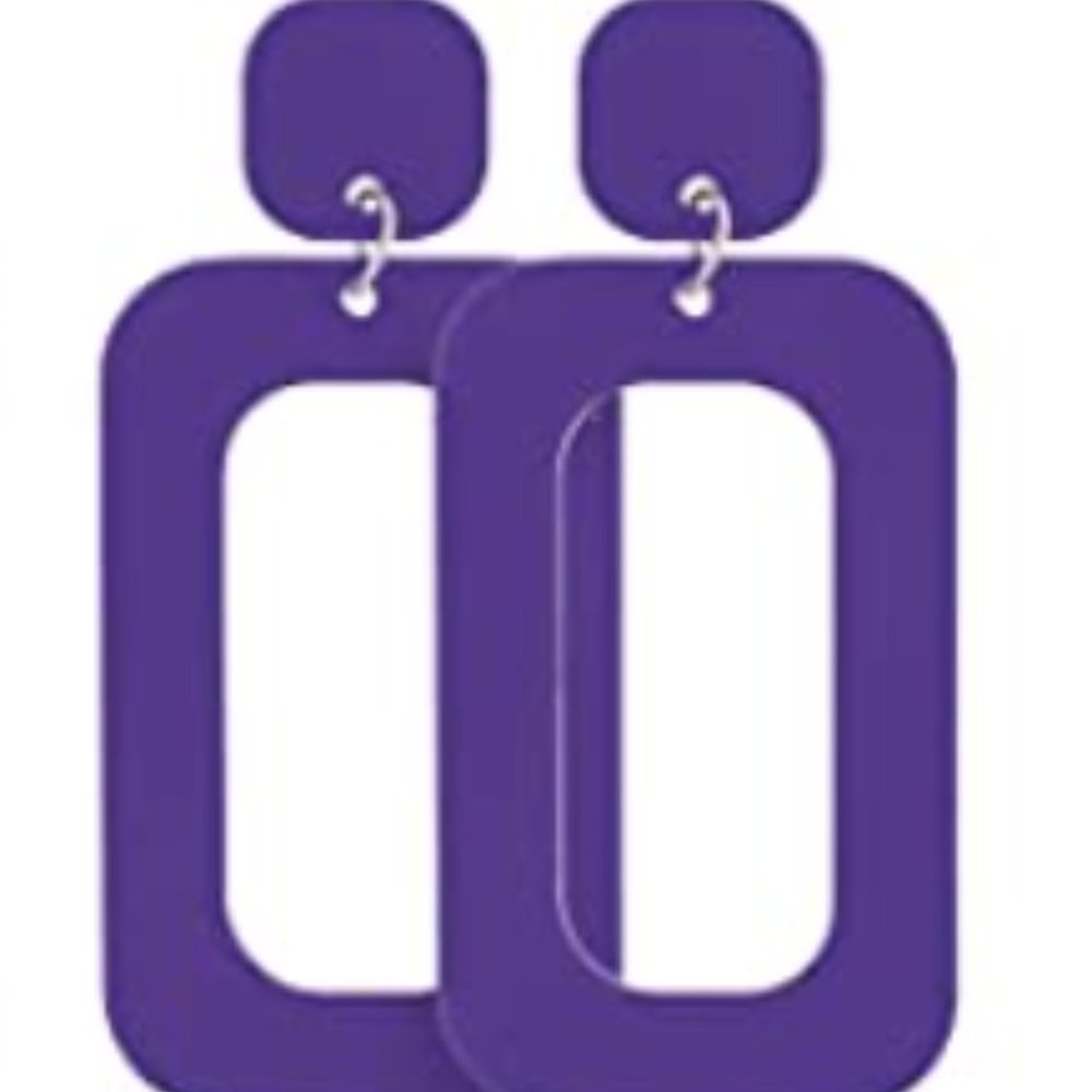 3 for $25 Purple Retro Acrylic Earrings